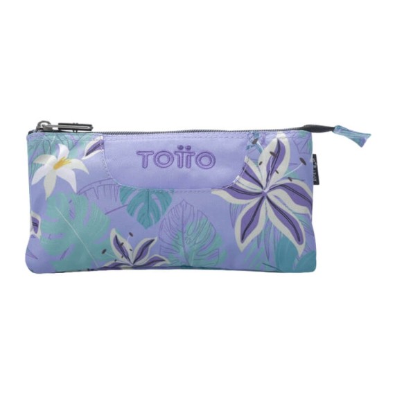 Estojo Escolar Triplo Leaves Tablero TOTTO 4QC Roxo | Ref. 330.AC52ECO01224QC