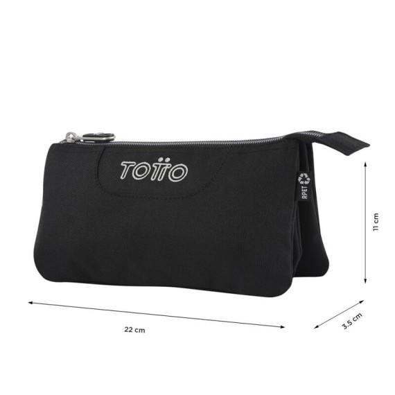 Estojo Escolar Triplo Tablero TOTTO N01 Preto | Ref. 330.AC52ECO0122N01