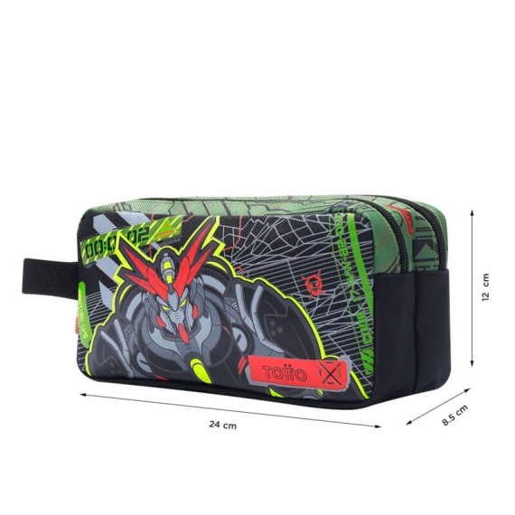 Estojo Escolar Infantil Duplo Argon TOTTO 5D7 Verde | Ref. 330.AJ52AGN00125D7