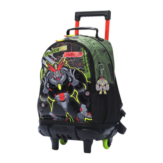 Mochila Escolar com Rodas M 41Cm Argon TOTTO 5D7 Verde | Ref. 330.MJ03AGN00525D7