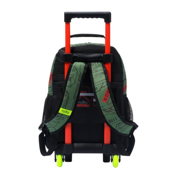 Mochila Escolar com Rodas M 41Cm Argon TOTTO 5D7 Verde | Ref. 330.MJ03AGN00525D7