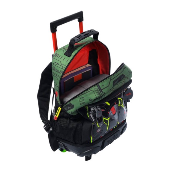 Mochila Escolar com Rodas M 41Cm Argon TOTTO 5D7 Verde | Ref. 330.MJ03AGN00525D7