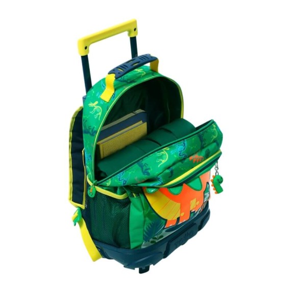 Mochila Escolar com Rodas M 41Cm Dinomax TOTTO 5D6 Verde | Ref. 330.MJ03DNX00525D6
