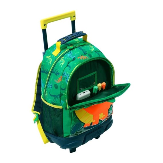 Mochila Escolar com Rodas M 41Cm Dinomax TOTTO 5D6 Verde | Ref. 330.MJ03DNX00525D6