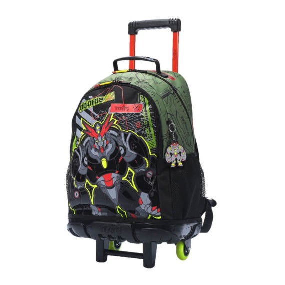 Mochila Escolar com Rodas L 47Cm Argon TOTTO 5D7 Verde | Ref. 330.MJ03AGN00325D7
