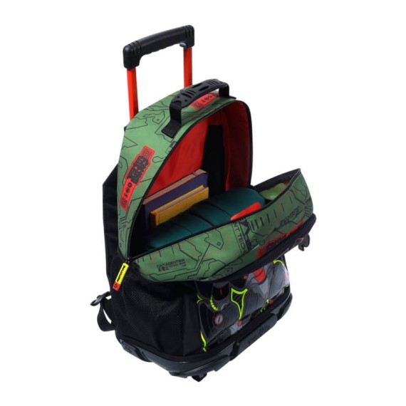 Mochila Escolar com Rodas L 47Cm Argon TOTTO 5D7 Verde | Ref. 330.MJ03AGN00325D7