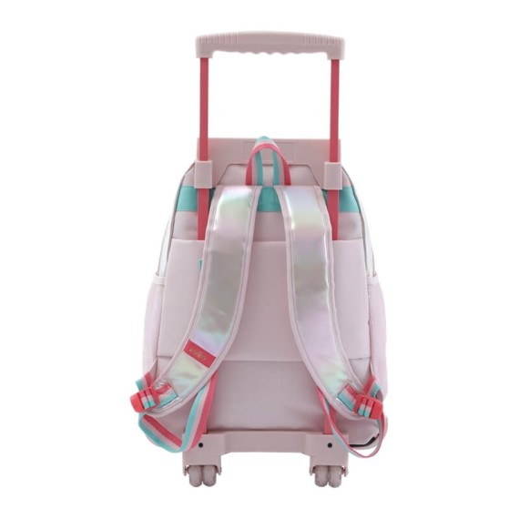 Mochila Escolar com Rodas L 47Cm Glowy TOTTO P50 Rosa Brilhante | Ref. 330.MJ03GLW0032P50