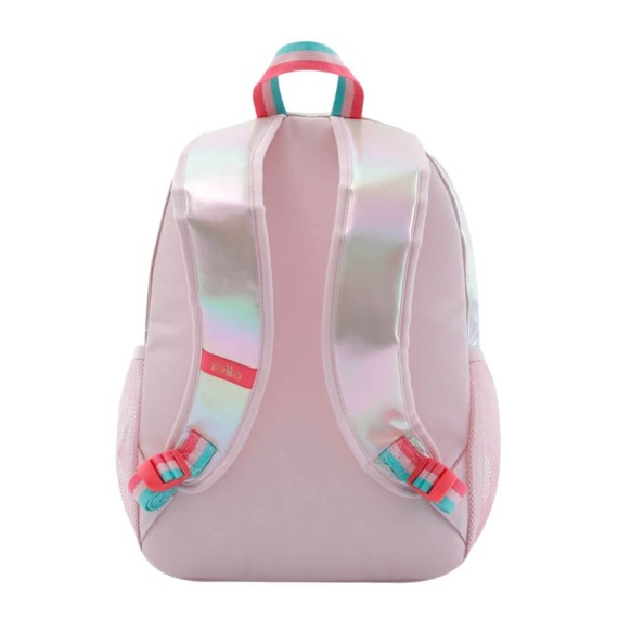 Mochila Escolar Média 40Cm Glowy TOTTO P50 Rosa Brilhante | Ref. 330.MJ04GLW0022P50