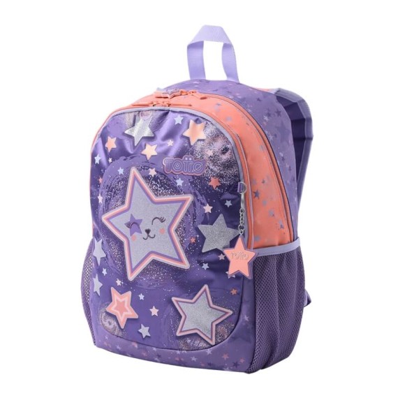 Mochila Escolar Média 40Cm Star Cat TOTTO 4Q8 Roxo | Ref. 330.MJ04STC00224Q8