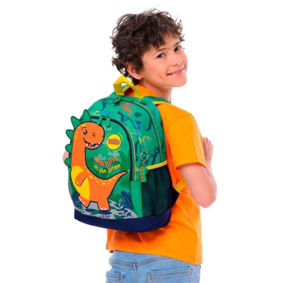 Mochila Infantil Média 40Cm Dinomax TOTTO 5D6 Verde | Ref. 330.MJ04DNX00225D6