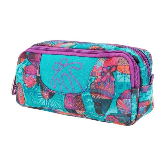 Estojo Escolar Duplo Butterfly Pacifico Sobre TOTTO 1LQ Azul | Ref. 330.AC52ECO00311LQ