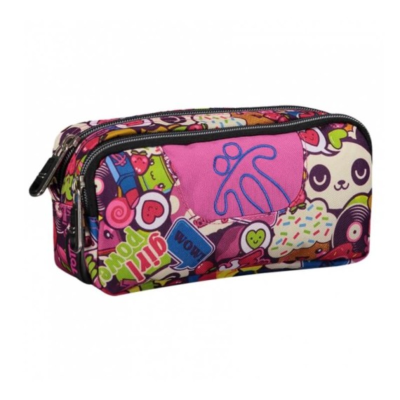 Estojo Escolar Duplo Pandelicious Sobre TOTTO 6MN Rosa | Ref. 330.AC52ECO00316MN