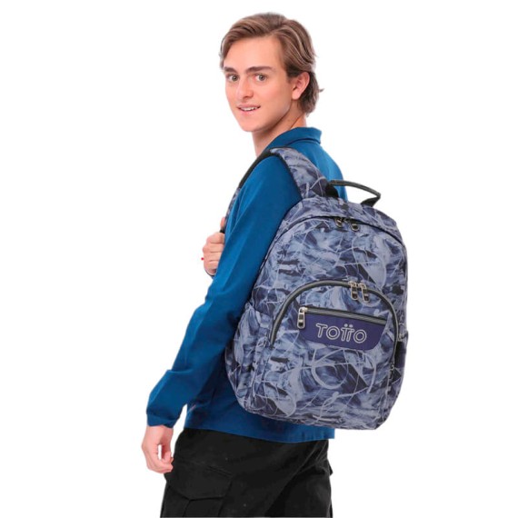 Mochila Escolar para Portátil 14” Glowery Acuarela TOTTO 6YG Azul | Ref. 330.MA04ECO00126YG