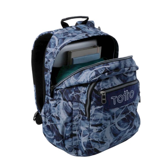 Mochila Escolar para Portátil 14” Glowery Acuarela TOTTO 6YG Azul | Ref. 330.MA04ECO00126YG