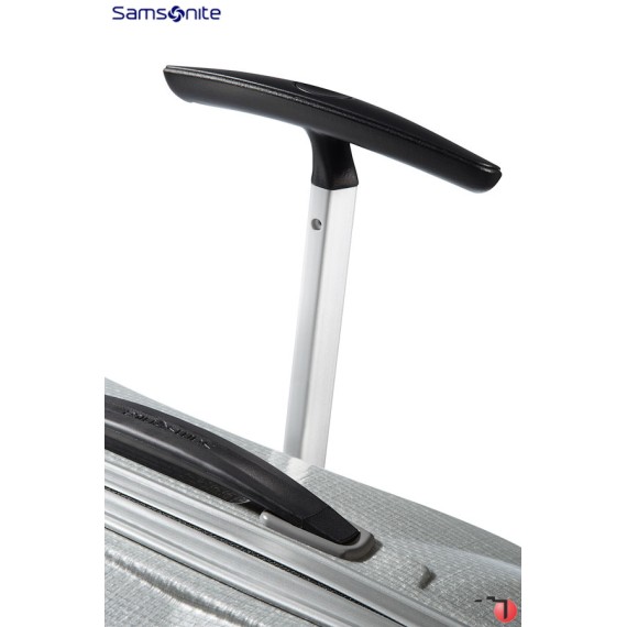 Samsonite Mala/Trolley de Viagem Médio 69cm 4 Rodas Spinner LITE-SHOCK Prata - Ref. X9298V00225