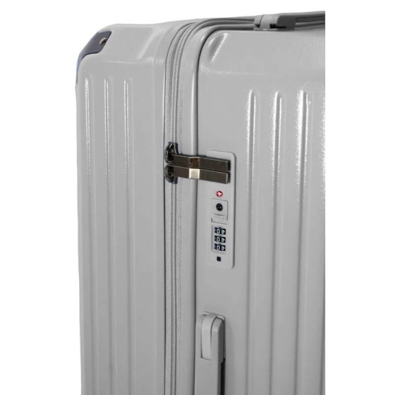 BENZI Mala de Viagem / Trolley Médio 63cm 5 Rodas BZ5790 Cinza | Ref. 288.BZ5790C-B