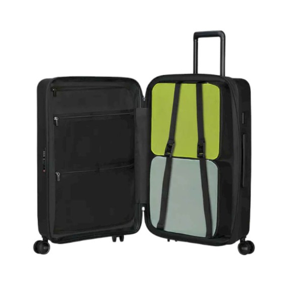 SAMSONITE Mala de Viagem / Trolley Médio 68cm 4R Exp. Restackd Preta | Ref. 92KO600309