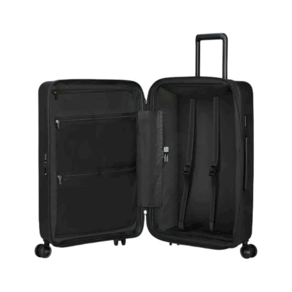 SAMSONITE Mala de Viagem / Trolley Médio 68cm 4R Exp. Restackd Preta | Ref. 92KO600309