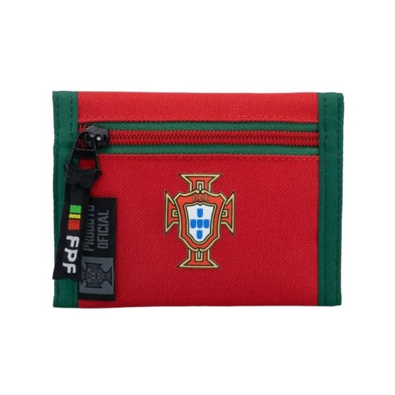 Carteira Juvenil c/ Velcro PORTUGAL FPF Vermelho/Verde | Ref. 254.FPF61022