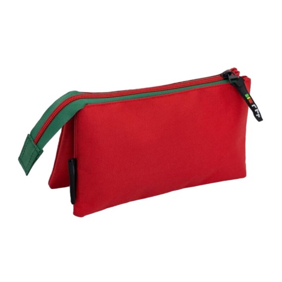 Estojo Escolar Triplo PORTUGAL FPF Vermelho/Verde | Ref. 254.FPF61021