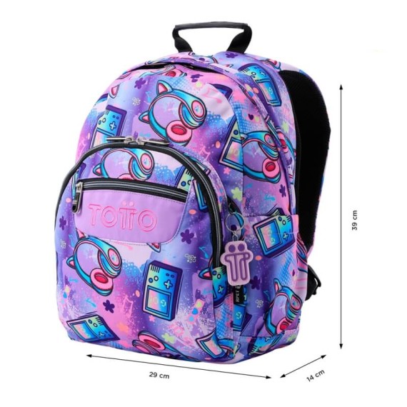 Mochila Escolar Meowsical Gommas TOTTO 4QH Roxo | Ref. 330.MA04ECO0184QH Mochila Escolar Meowsical Gommas TOTTO 4QH Roxo | Ref. 330.MA04ECO0184QH