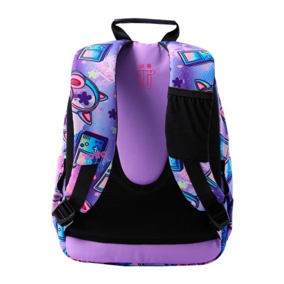 Mochila Escolar Meowsical Gommas TOTTO 4QH Roxo | Ref. 330.MA04ECO0184QH Mochila Escolar Meowsical Gommas TOTTO 4QH Roxo | Ref. 330.MA04ECO0184QH