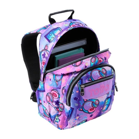 Mochila Escolar Meowsical Gommas TOTTO 4QH Roxo | Ref. 330.MA04ECO0184QH Mochila Escolar Meowsical Gommas TOTTO 4QH Roxo | Ref. 330.MA04ECO0184QH