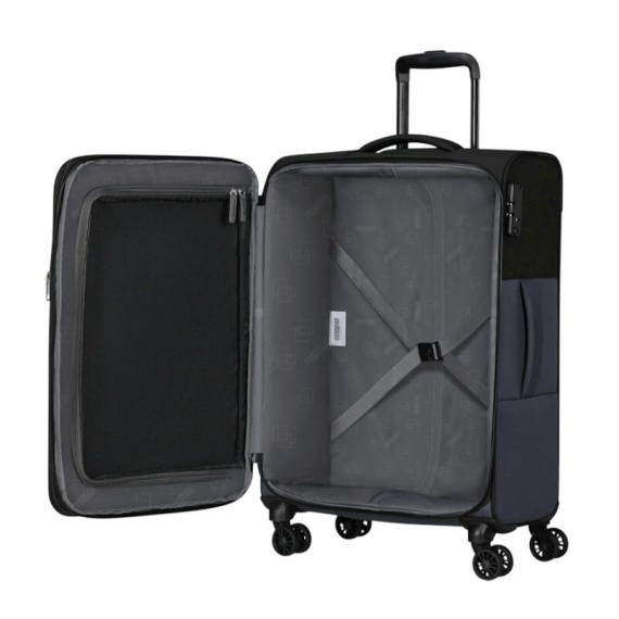 AMERICAN TOURISTER Mala de Viagem Média 67cm 4R Daring Dash Cinza/Preto | Ref. 92MF700229