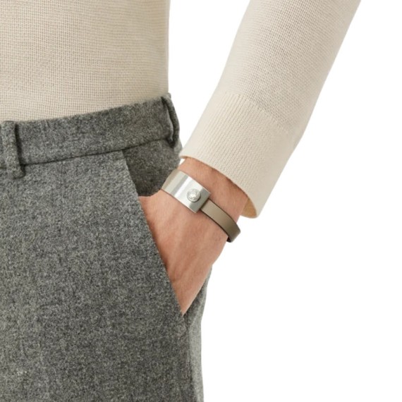 Bracelete de Pele Ajustável MONTBLANC Wrap Me Cinzenta | Ref. 238.131008