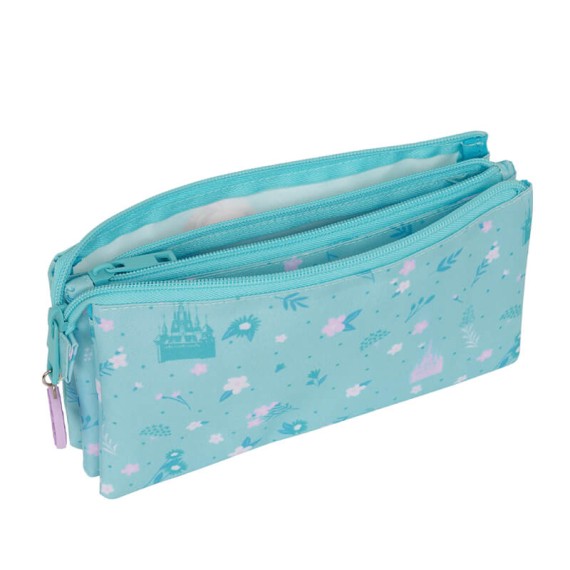 Estojo Escolar Triplo FROZEN Hello Spring Azul Turquesa | Ref. 248.812373744