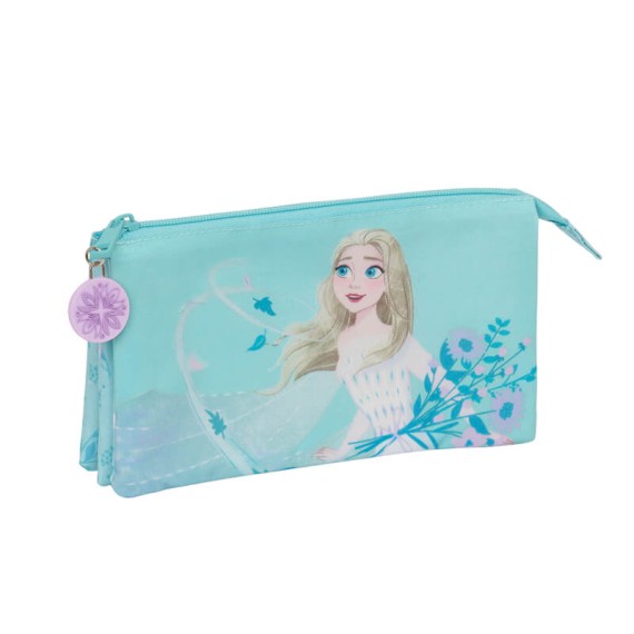 Estojo Escolar Triplo FROZEN Hello Spring Azul Turquesa | Ref. 248.812373744