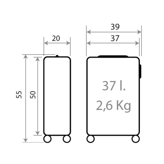 Mala de Cabine / Trolley 55cm 4R Exp. MOVOM Inari Branca | Ref. 186.5328625