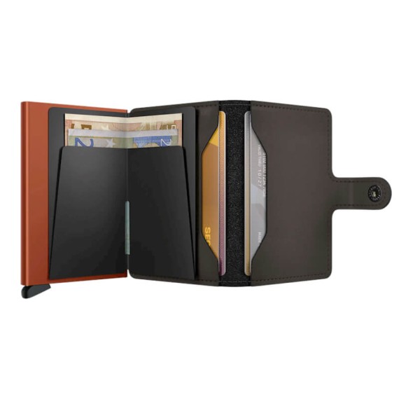 Carteira SECRID Miniwallet Matte Truffle & Orange | Ref. 297.MM-TO