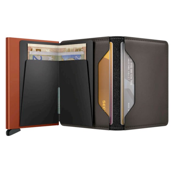 Carteira SECRID Slimwallet Matte Truffle & Orange | Ref. 297.SM-TO