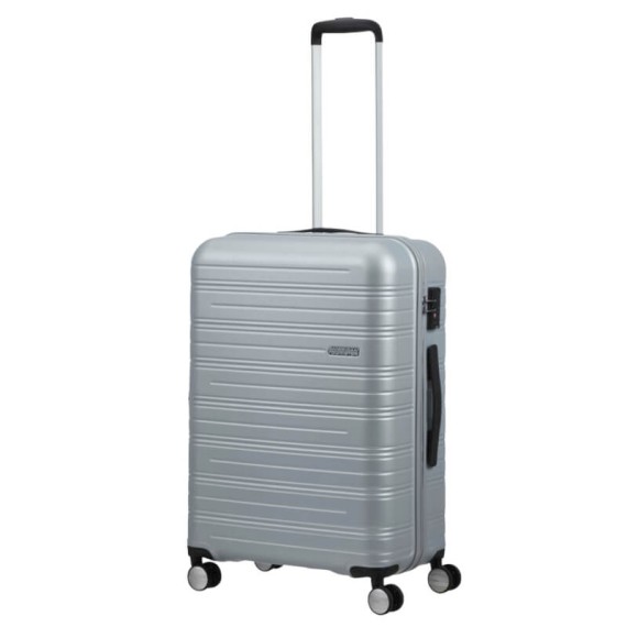 AMERICAN TOURISTER Mala de Viagem Média 67cm 4R High Turn Prateada | Ref. 92MB890225