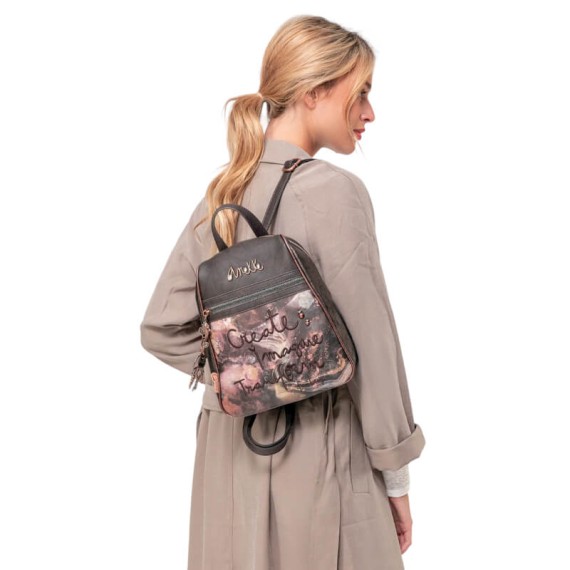 ANEKKE Mochila de Senhora Média Dreamverse Land Castanho Café | Ref. 280.39715-211