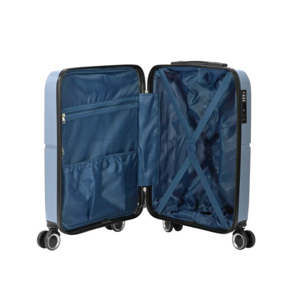 BENZI Mala de Cabine / Trolley 55cm 4 Rodas BZ5754 Azul Claro | Ref. 288.BZ5754AC-A