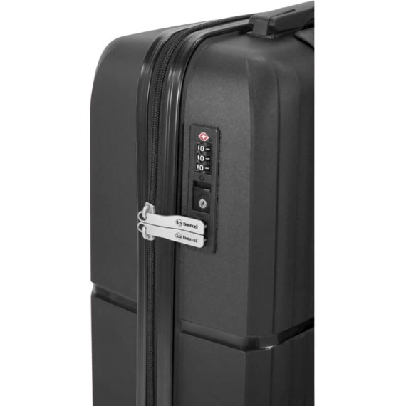 BENZI Mala de Viagem / Trolley Médio 66cm 4 Rodas BZ5754 Preta | Ref. 288.BZ5754P-B