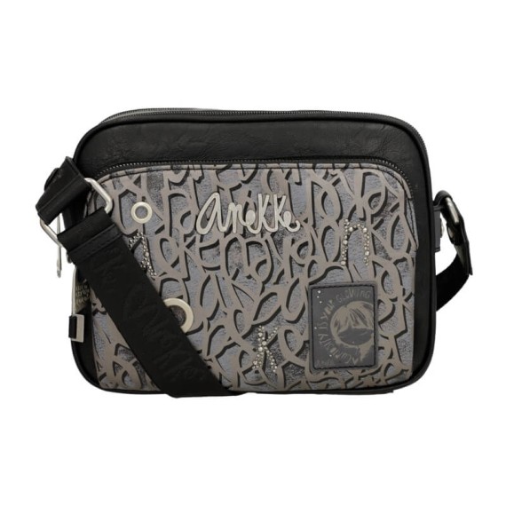 ANEKKE Bolsa Crossbody Média Core Crust Preta | Ref. 280.39893-188 ANEKKE Bolsa Crossbody Média Core Crust Preta | Ref. 280.39893-188