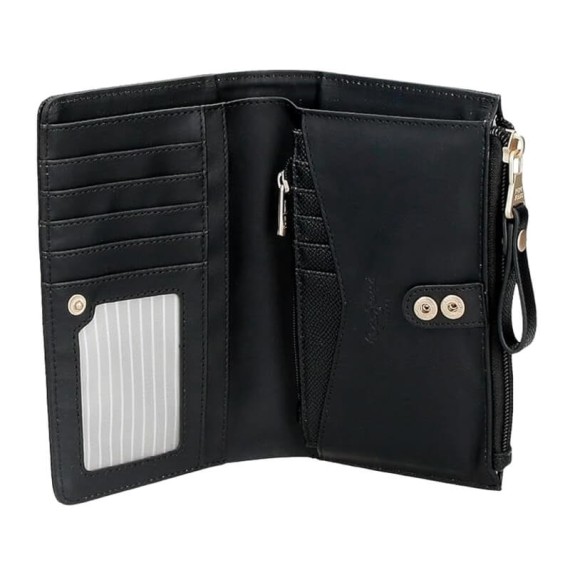 Carteira Média com Porta-Moedas PEPE JEANS Elia Preta | Ref. 186.7948631