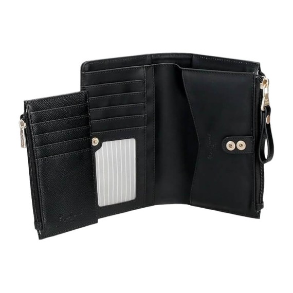 Carteira Média com Porta-Moedas PEPE JEANS Elia Preta | Ref. 186.7948631