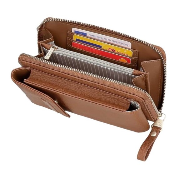 Carteira Bolsa e Porta Telemóvel PEPE JEANS Elia Castanha | Ref. 186.7945332