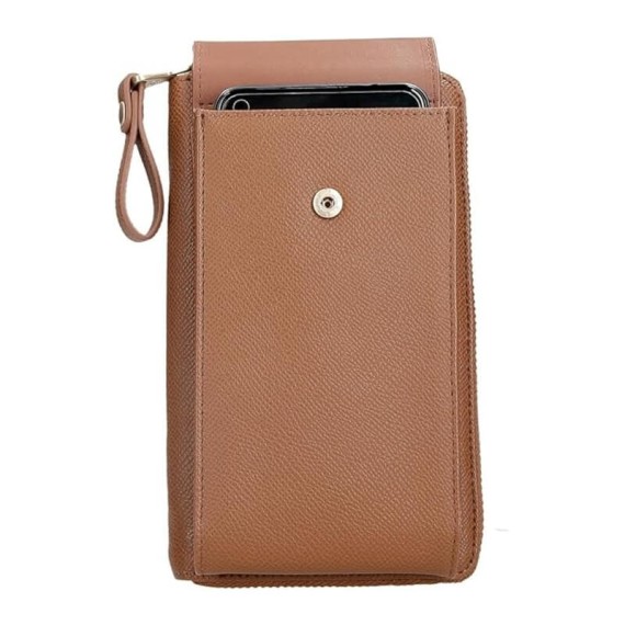 Carteira Bolsa e Porta Telemóvel PEPE JEANS Elia Castanha | Ref. 186.7945332