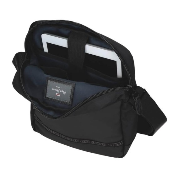 Bolsa de Tiracolo para Tablet PEPE JEANS Stratford Preta | Ref. 186.7045644