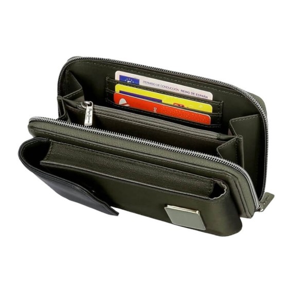 Carteira Bolsa Porta Telemóvel PEPE JEANS Christine Verde Escuro | Ref. 186.7095342