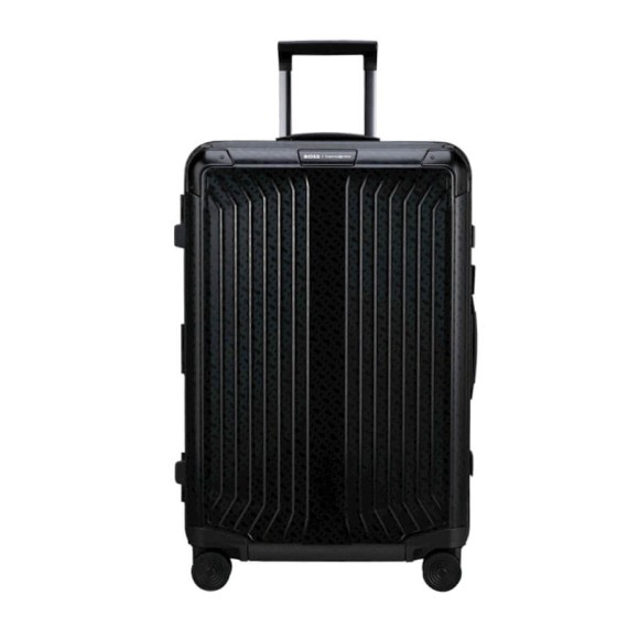 SAMSONITE Mala de Viagem / Trolley Médio 69cm 4R Lite-Box Alu Boss Preta | Ref. 92KO300228