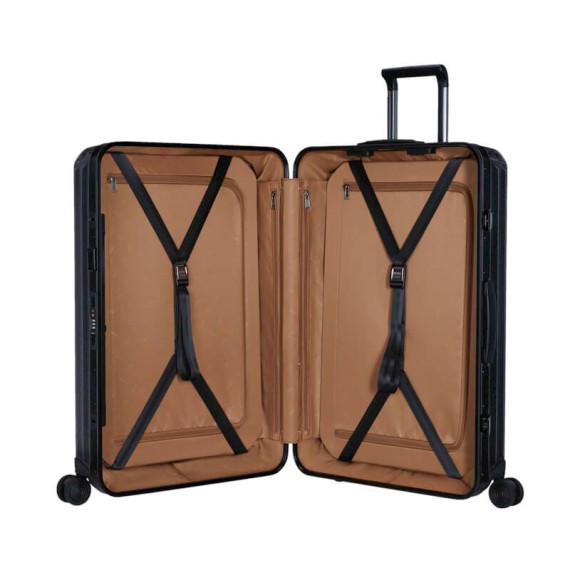 SAMSONITE Mala de Viagem / Trolley Médio 69cm 4R Lite-Box Alu Boss Preta | Ref. 92KO300228
