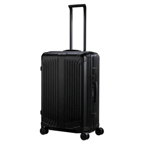 SAMSONITE Mala de Viagem / Trolley Médio 69cm 4R Lite-Box Alu Boss Preta | Ref. 92KO300228