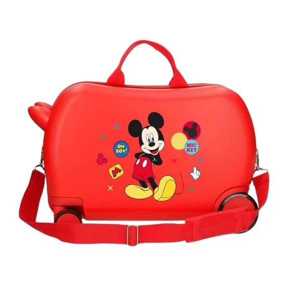 Mala de Viagem Infantil 4 Rodas Easyjet MICKEY Enjoy The Day Vermelha | Ref. 186.4681067