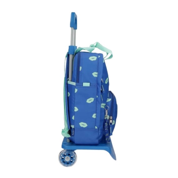 Mochila Escolar Adap. 40Cm 2C c/ Carro PEPE JEANS Ruth Azul | Ref. 186.60422T1